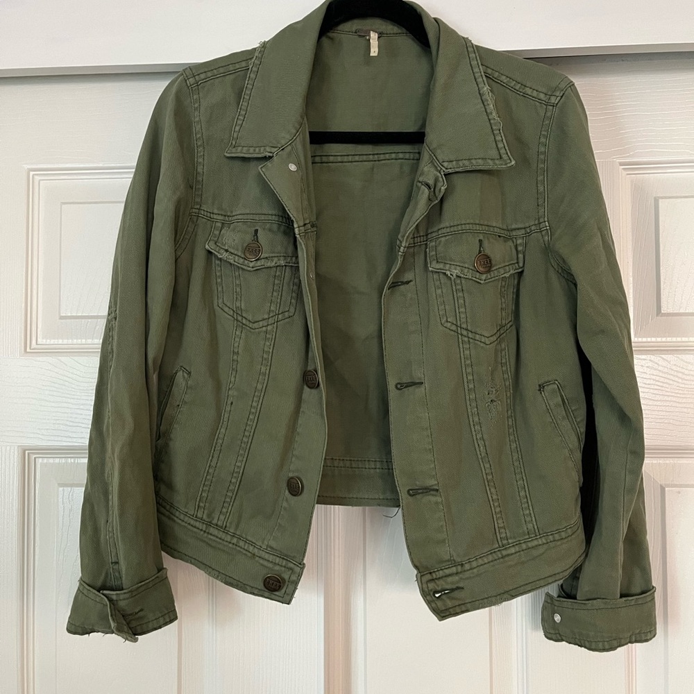 Free People Distressed Jean Jacket